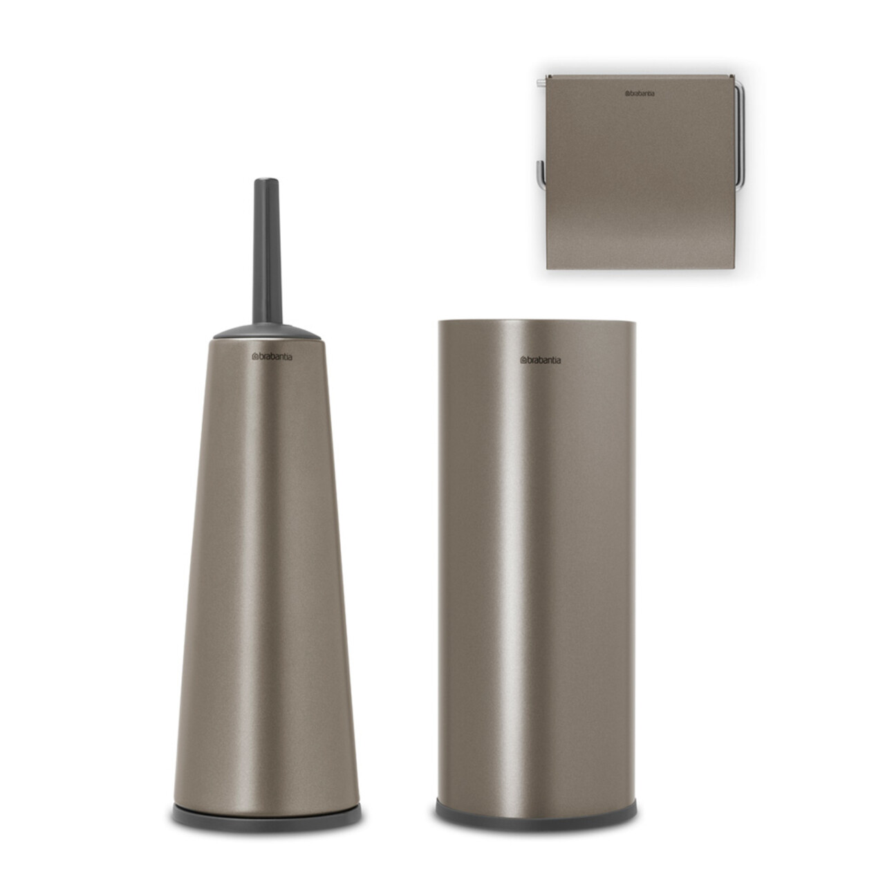 Set accesorii pentru baie 3 piese, Brabantia, Balance Platinum, otel, gri inchis - imagine 4